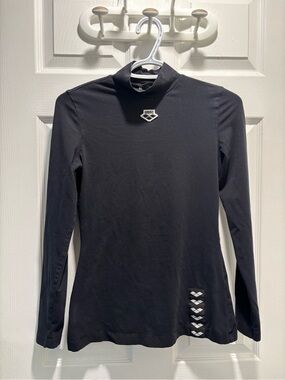 Arena Women's Black Long Sleeve Mock Neck Top